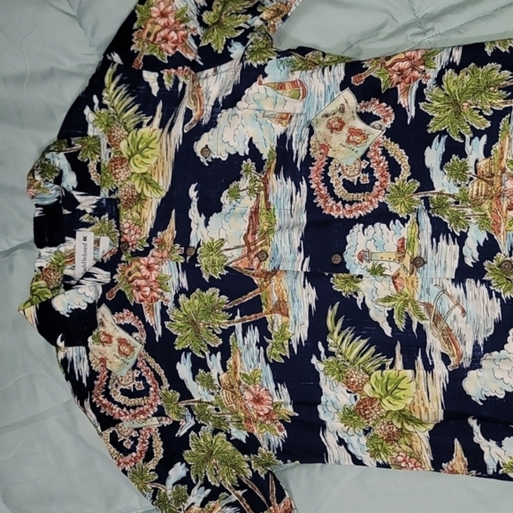 Saddlebred Tropical/Hawaiian Print SS Shirt Men's‎ (M). Good/Like New Condition